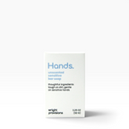 A white rectangular box of Wright Provisions unscented sensitive bar soap for hands, featuring light blue and black text on a clean white background.